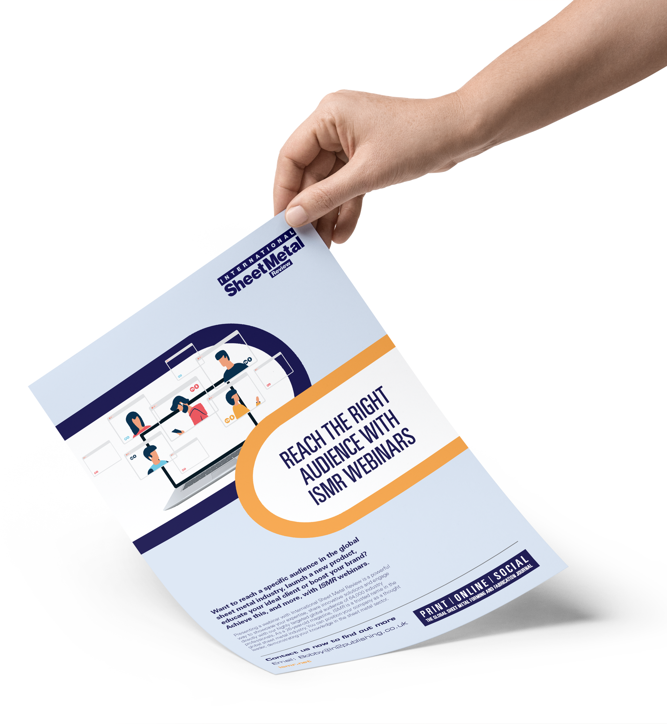 Flyer with hand