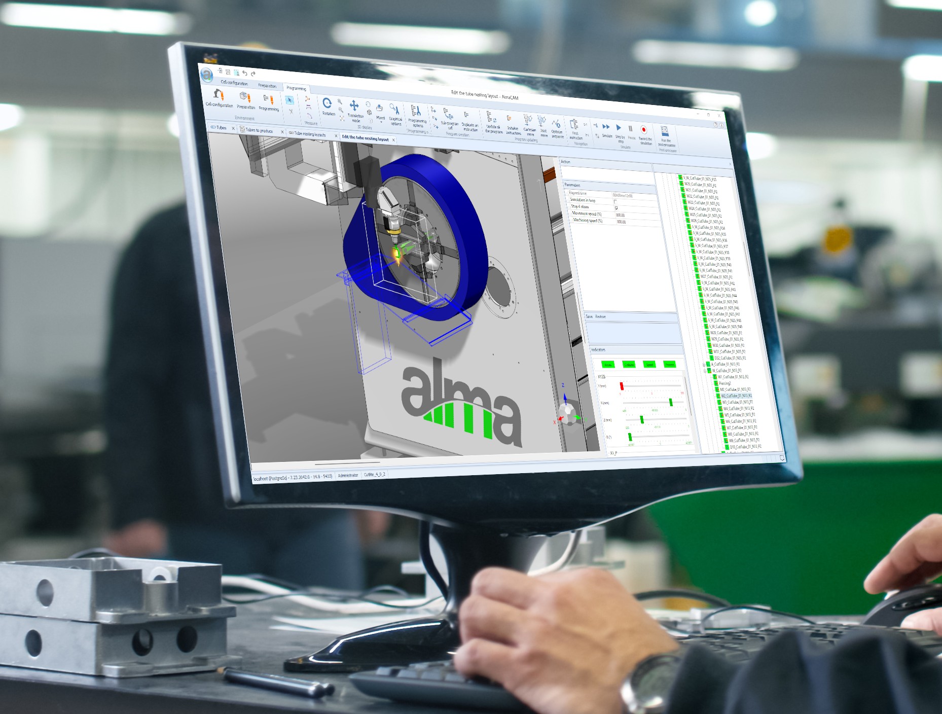 Almacam Tube on laptop