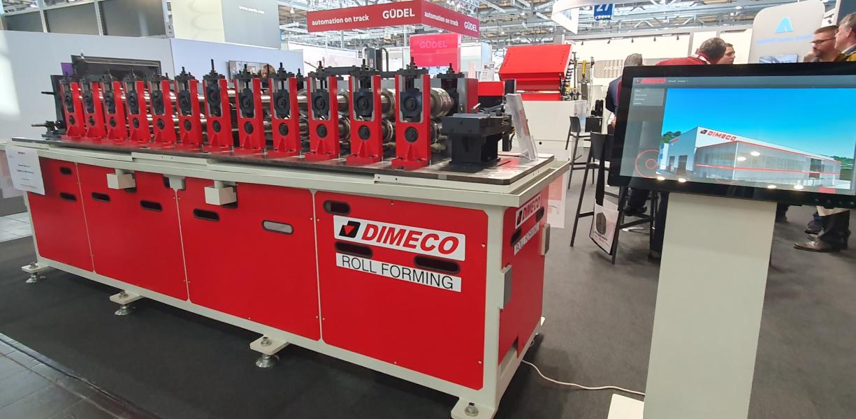 Dimeco rollformer on display at EuroBLECH 2024.