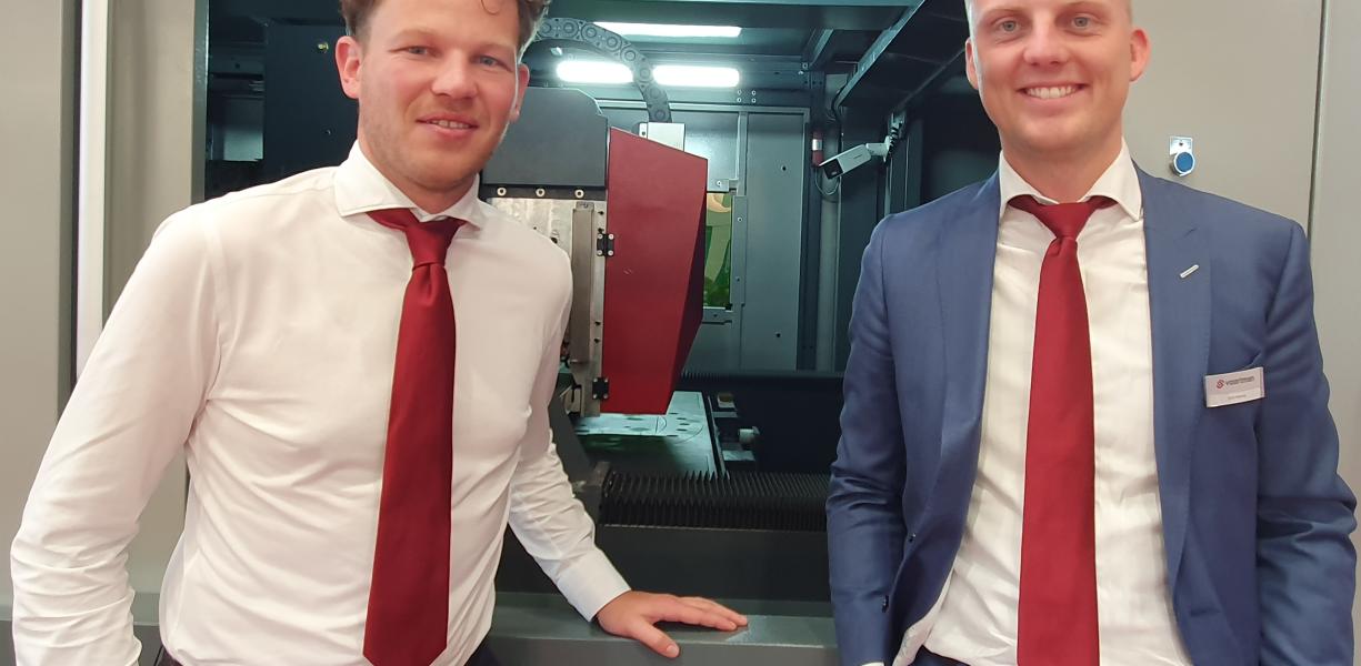 L-R: Thomas Krone (Voortman’s business development and marketing director) and Stef Rohaan (Voortman’s product manager for plate) at Blechexpo/Schweisstec.